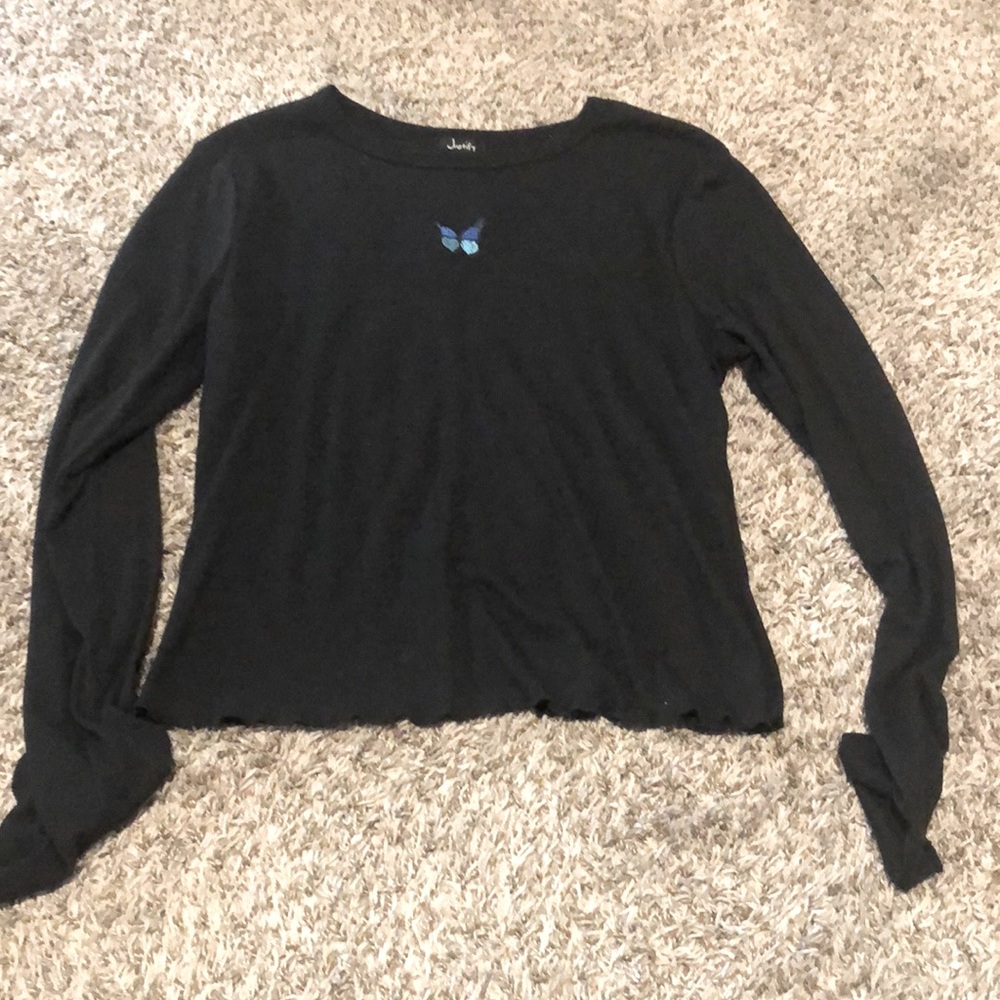 black lettuce edged butterfly top new never worn